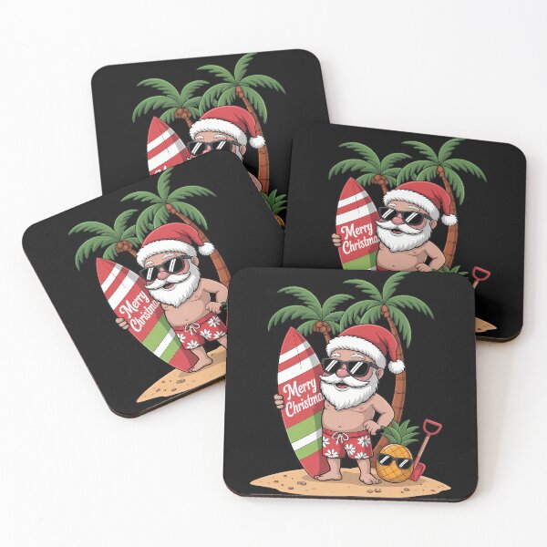 Item preview, Christmas in July Santa Hawaiian Surfing Gifts Summer Surf designed and sold by TrinaEspinoza.