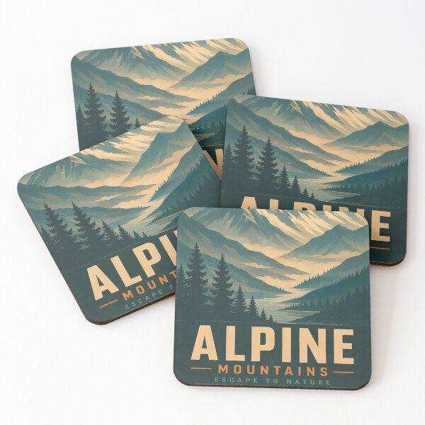Item preview, Golden Peaks – Mountain Sunset Escape designed and sold by johndesignwaves.