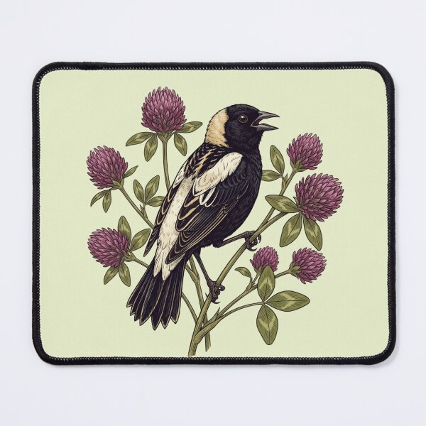 Item preview, Bobolink Bird Perched Among Purple Clover designed and sold by BirdsnStuff.