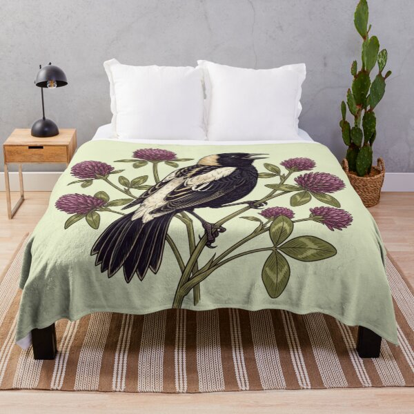 Item preview, Bobolink Bird Perched Among Purple Clover  designed and sold by BirdsnStuff.
