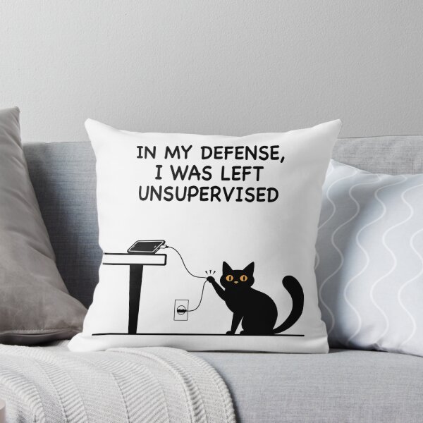 Item preview, Funny Black Cat Pulling Phone Charger Cable Minimalist Sticker Design designed and sold by JoelmaQ.