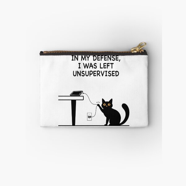Item preview, Funny Black Cat Pulling Phone Charger Cable Minimalist Sticker Design designed and sold by JoelmaQ.