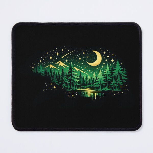 Item preview, Guardian Forest Bear Cosmic Double Exposure Art designed and sold by tineldesign.
