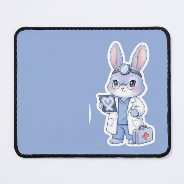 Item preview, Cute Bunny Doctor Watercolor Print designed and sold by med-lavender-ee.