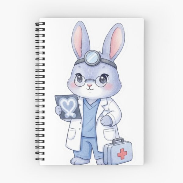 Item preview, Cute Bunny Doctor Watercolor Print designed and sold by med-lavender-ee.