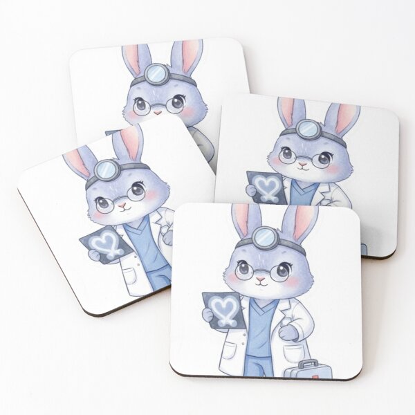 Item preview, Cute Bunny Doctor Watercolor Print designed and sold by med-lavender-ee.