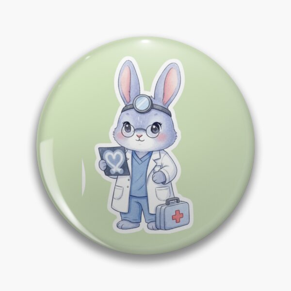 Item preview, Cute Bunny Doctor Watercolor Print designed and sold by med-lavender-ee.