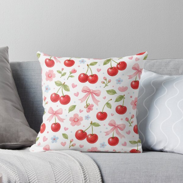 Item preview, Coquette Cherry Bow Floral Pattern designed and sold by pola-pola.