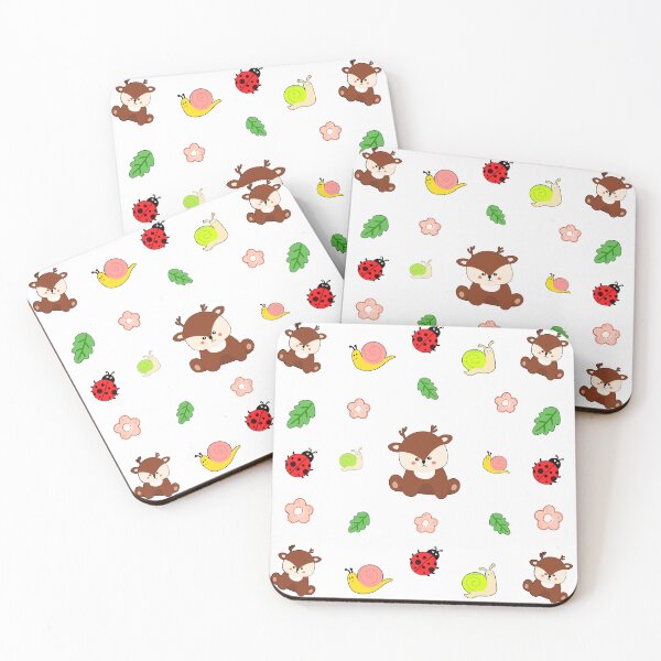 Item preview, Cute Kawaii Woodland Animals Seamless Pattern Design designed and sold by NadDot.