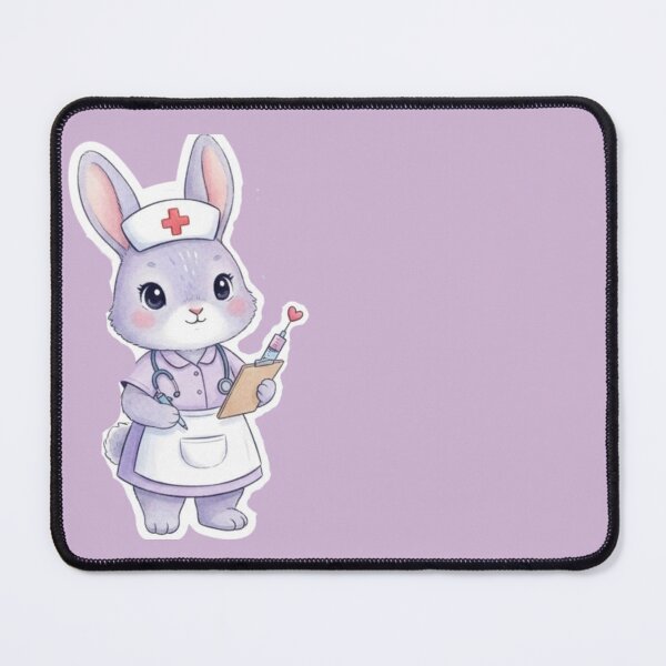 Item preview, Cute Nurse Bunny Watercolor Art Print designed and sold by med-lavender-ee.