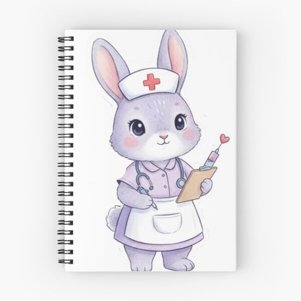 Item preview, Cute Nurse Bunny Watercolor Art Print designed and sold by med-lavender-ee.