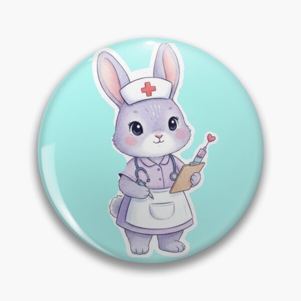 Item preview, Cute Nurse Bunny Watercolor Art Print designed and sold by med-lavender-ee.