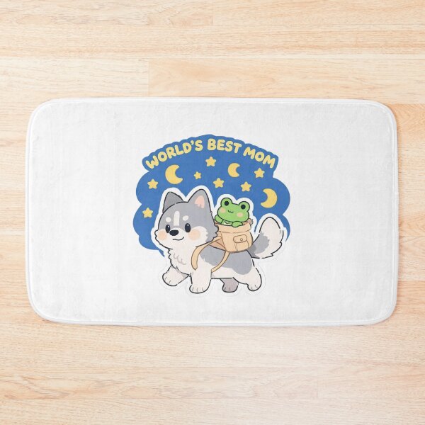 Item preview, Cute Chibi Husky and Frog World's Best Mom Sticker designed and sold by carestazafeli.