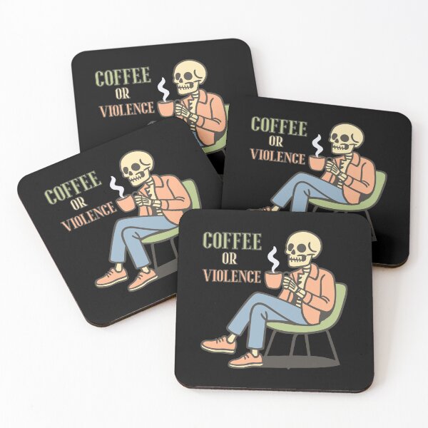 Item preview, coffee or violence simple classic design designed and sold by OldSkullDesigns.