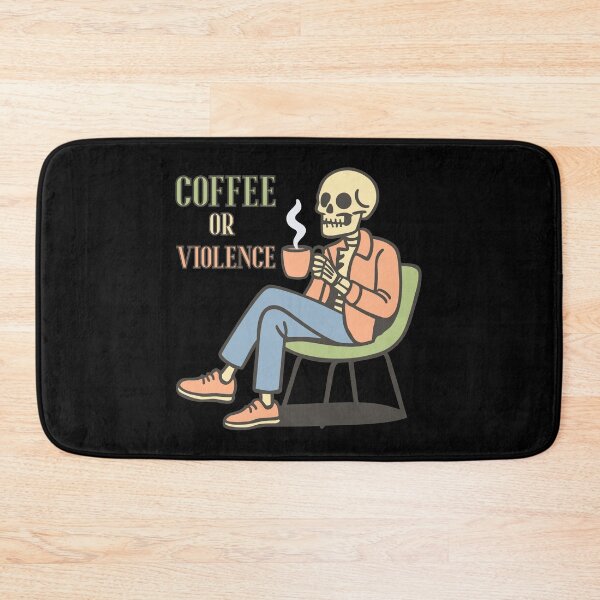 Item preview, coffee or violence simple classic design designed and sold by OldSkullDesigns.
