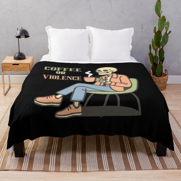 Item preview, coffee or violence simple classic design designed and sold by OldSkullDesigns.