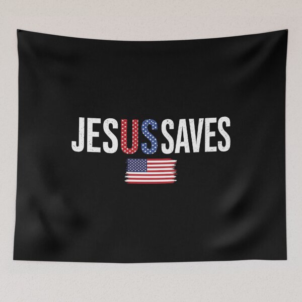 Item preview, Jesus Saves, Christian 4th of July, Patriotic Faith, USA Flag Christian Sublimation, Religious America designed and sold by linia-by-cinta.