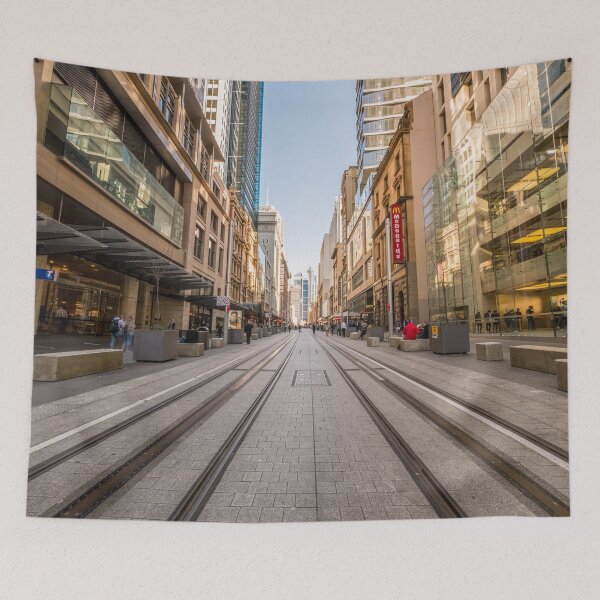 Item preview, Empty George Street, Sydney | Deserted CBD, NSW, Australia - Minimalist Architecture Art designed and sold by Ross.A.Campbell.
