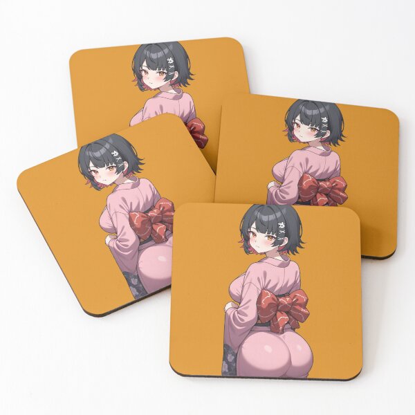 Item preview, Short Black Hair Anime Girl in Pink Yukata designed and sold by Jimakmo.