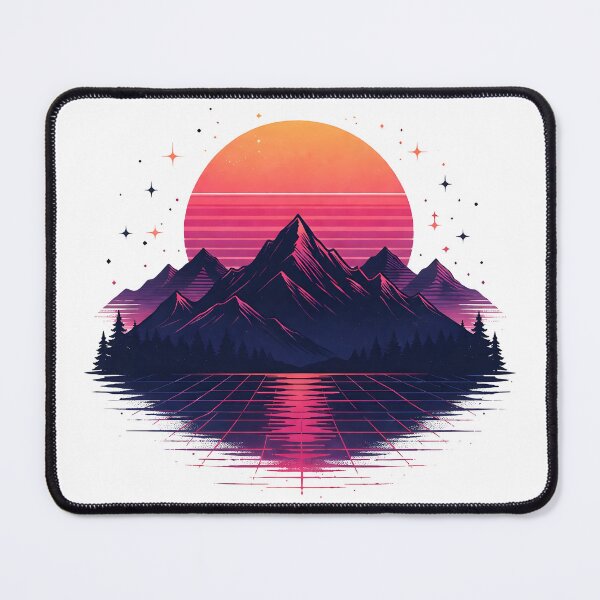 Item preview, Retro Sunset Mountain (80s Style) designed and sold by johndesignwaves.
