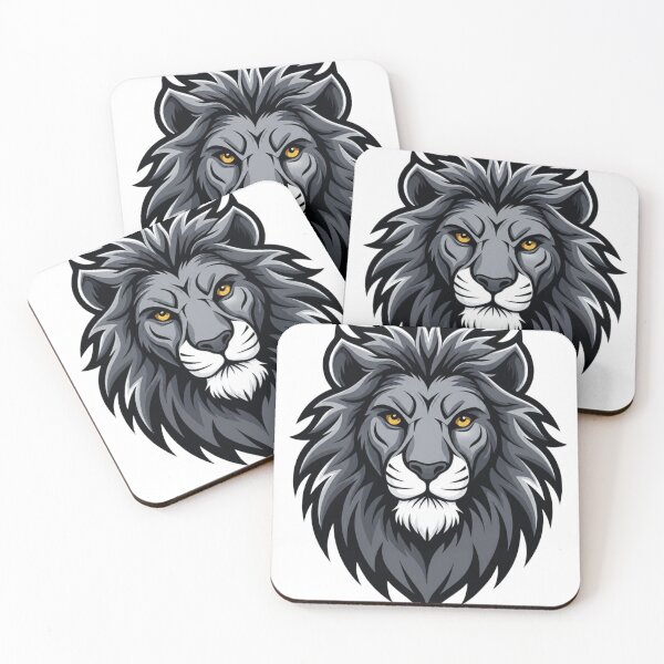 Item preview, Dark King Lion Head Logo Sticker | Fierce Black Lion Mascot Design designed and sold by Kanvasly.