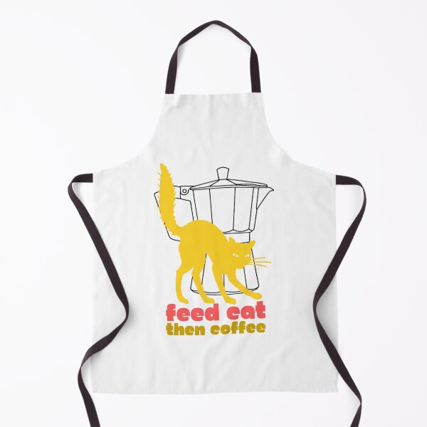 Item preview, Feed Cat Then Coffee — Funny Cat design Coral-Beige designed and sold by Melo&Mia.