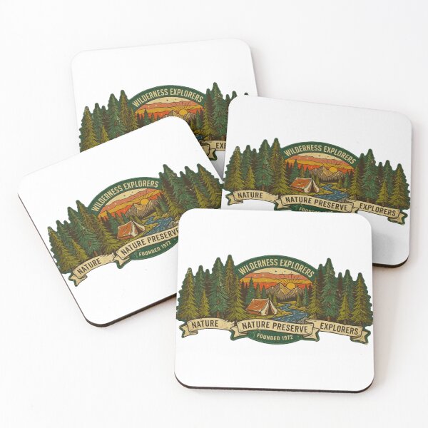 Item preview, Wilderness Explorers Nature Preserve Vintage Camping Forest Badge designed and sold by MT-Hub | Cute Aesthetic Art, Stickers & Phone Cases.