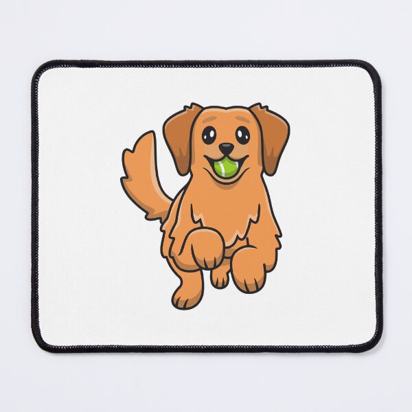 Item preview, Happy Golden Retriever Dog with Tennis Ball Cartoon designed and sold by dmorcu.