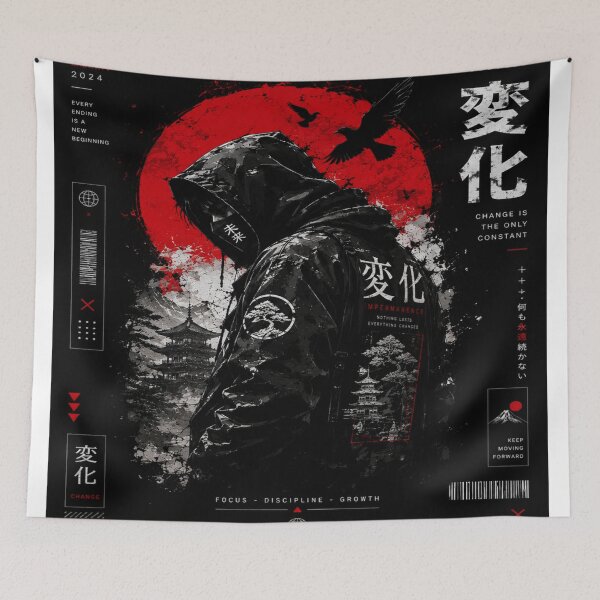 Item preview, Impermanence – Japanese Cyberpunk Streetwear Design designed and sold by Tanu Biswas.