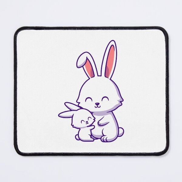 Item preview, Cute Mother and Baby Bunny Rabbit Hugging Cartoon designed and sold by dmorcu.