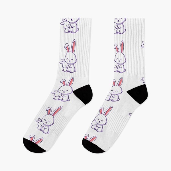 Item preview, Cute Mother and Baby Bunny Rabbit Hugging Cartoon designed and sold by dmorcu.