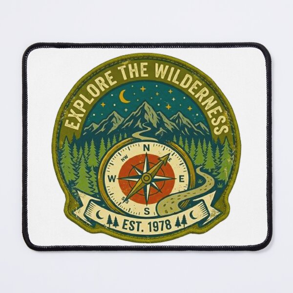 Item preview, Explore The Wilderness Vintage Compass Mountain Adventure Badge designed and sold by MT-Hub | Cute Aesthetic Art, Stickers & Phone Cases.