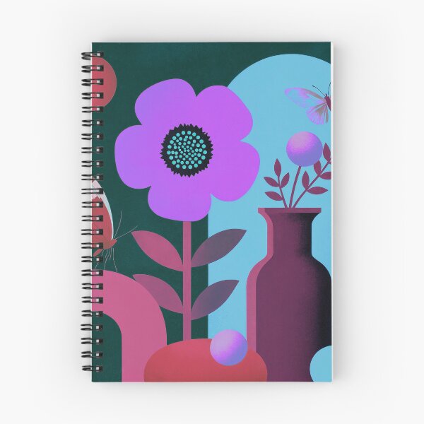Item preview, Dreamy Violet Flower and Butterfly | Modern Botanical Geometric Wall Art designed and sold by joycrysstudio.