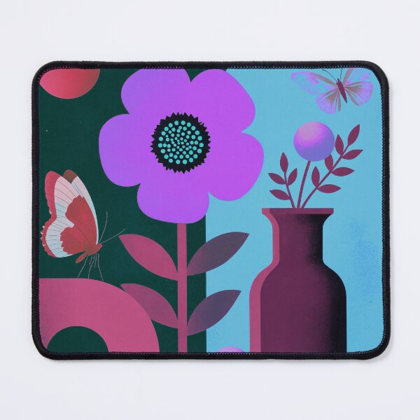 Item preview, Dreamy Violet Flower and Butterfly | Modern Botanical Geometric Wall Art designed and sold by joycrysstudio.