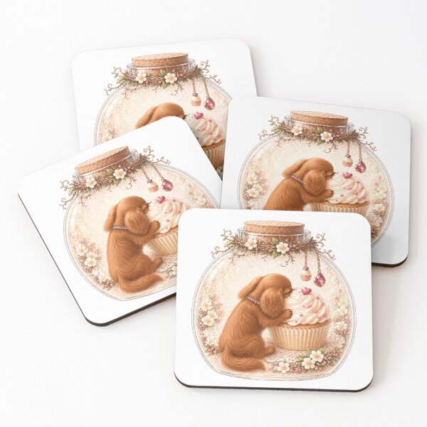 Item preview, Cavalier King Charles Spaniel Cupcake Sticker – Cute Ruby Puppy Dessert Art for Phone Cases, T-Shirts & Dog Lover Gifts designed and sold by SakuraWaStyle.