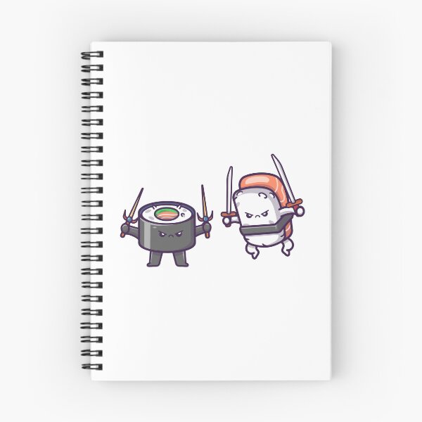Item preview, Funny Sushi Samurai Ninja Fighting Cartoon Vector designed and sold by dmorcu.