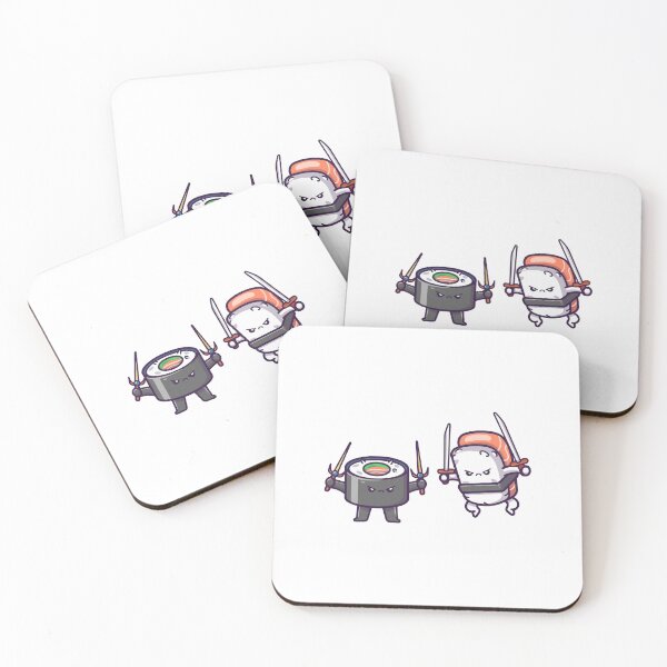 Item preview, Funny Sushi Samurai Ninja Fighting Cartoon Vector designed and sold by dmorcu.