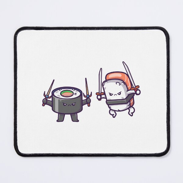 Item preview, Funny Sushi Samurai Ninja Fighting Cartoon Vector designed and sold by dmorcu.
