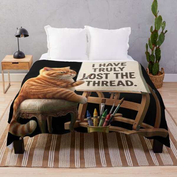 Item preview,  I Have Truly Lost The Thread Funny Grumpy Cat Art designed and sold by CrystalMineArts.