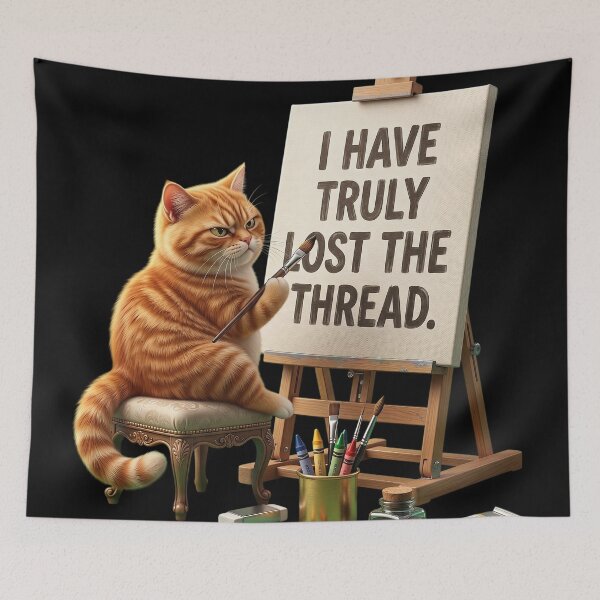 Item preview,  I Have Truly Lost The Thread Funny Grumpy Cat Art designed and sold by CrystalMineArts.