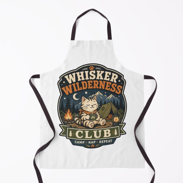 Item preview, Whisker Wilderness Club Funny Camping Cat T-Shirt designed and sold by MAF_Merch.