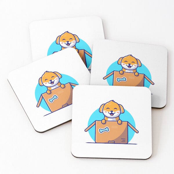 Item preview, Happy Puppy Dog Popping Out of Gift Box Cartoon designed and sold by dmorcu.