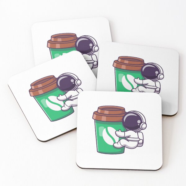 Item preview, Cute Astronaut Hugging Large Coffee Cup Cartoon designed and sold by dmorcu.