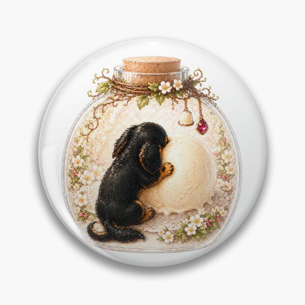 Item preview, Cavalier King Charles Spaniel Ice Cream Sticker – Black and Tan Puppy Dessert Art for T-Shirts, Phone Cases & Gifts designed and sold by SakuraWaStyle.