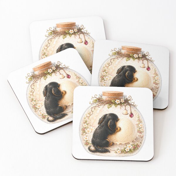 Item preview, Cavalier King Charles Spaniel Ice Cream Sticker – Black and Tan Puppy Dessert Art for T-Shirts, Phone Cases & Gifts designed and sold by SakuraWaStyle.