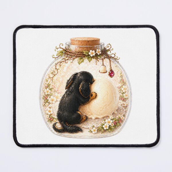 Item preview, Cavalier King Charles Spaniel Ice Cream Sticker – Black and Tan Puppy Dessert Art for T-Shirts, Phone Cases & Gifts designed and sold by SakuraWaStyle.