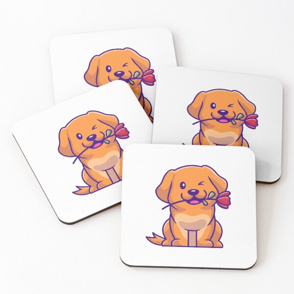 Item preview, Cute Winking Dog with Red Rose Flower in Mouth designed and sold by dmorcu.