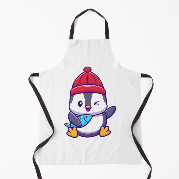 Item preview, Cute Chibi Penguin Holding Blue Fish Cartoon designed and sold by dmorcu.