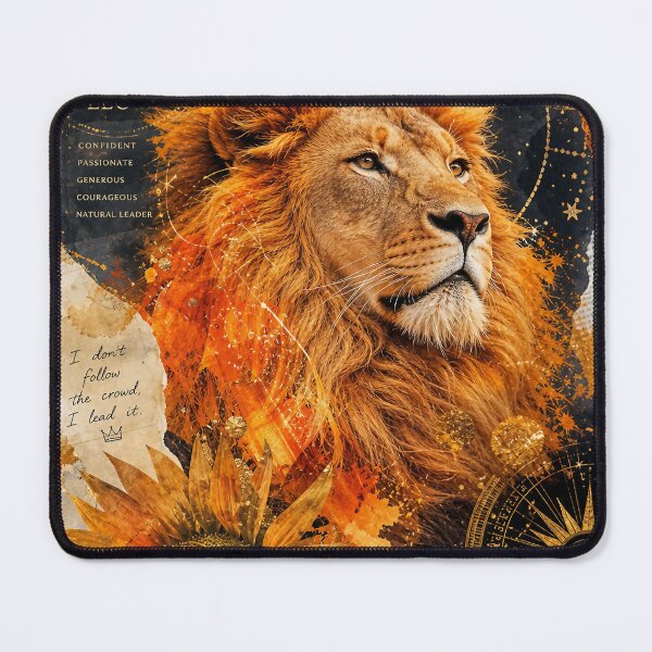 Item preview, Leo Zodiac Lion Collage – Fiery Gold Celestial Astrology Art designed and sold by Jandedan.