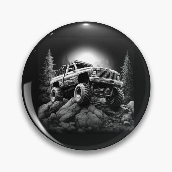 Item preview, Lifted Monster Truck Black and White Off Road Art designed and sold by inkoutninja.